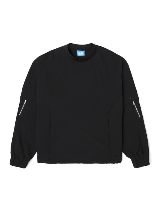 남성 우븐 배색 믹스 라운드넥 티셔츠[BLACK](UZ8LT01_39)
